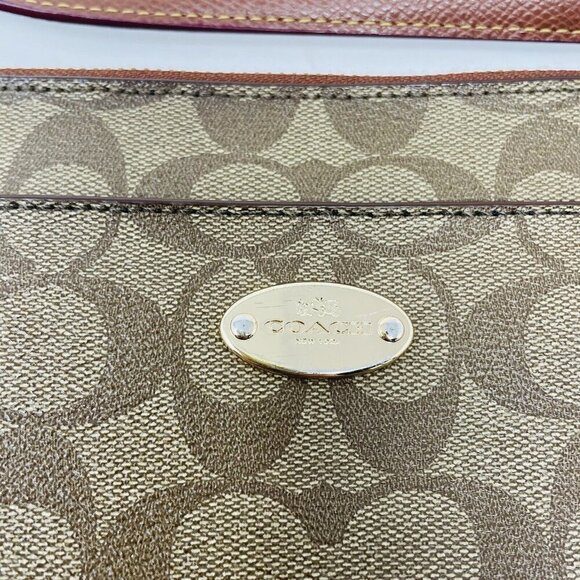 Coach F52657 Signature Crossbody Logo Purse with Removable Pouch in Brown $225 - Picture 3 of 13